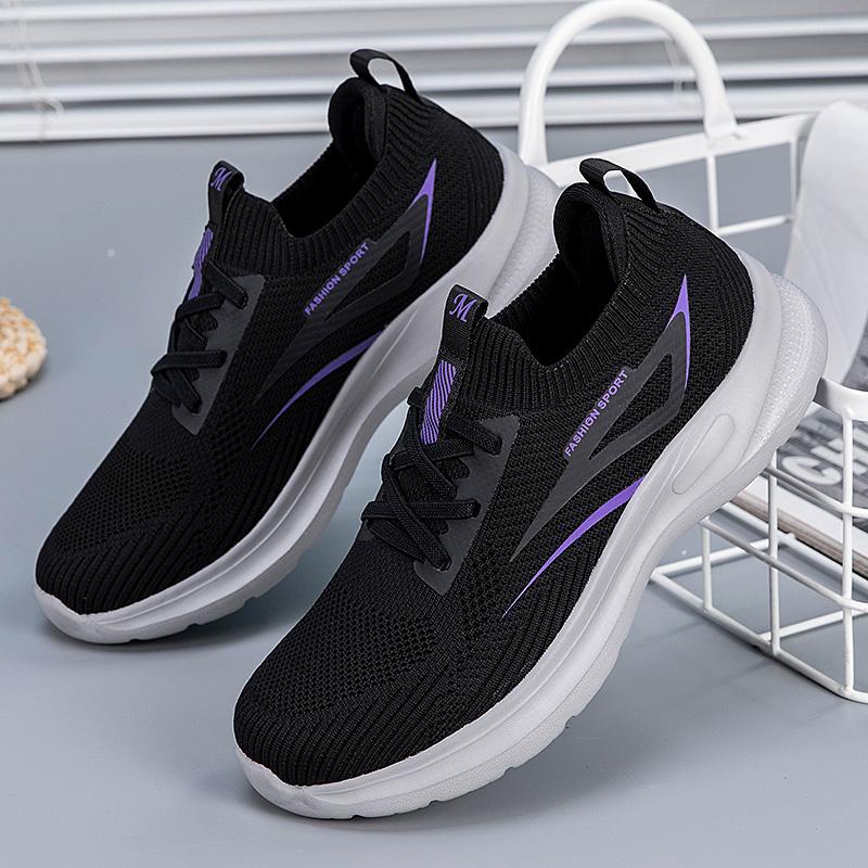 Fashion Autumn New Knitted Shoes Mom Shoes Connected Mail Order Sports Casual Shoes Ladies Casual Comfortable Single Shoes Men