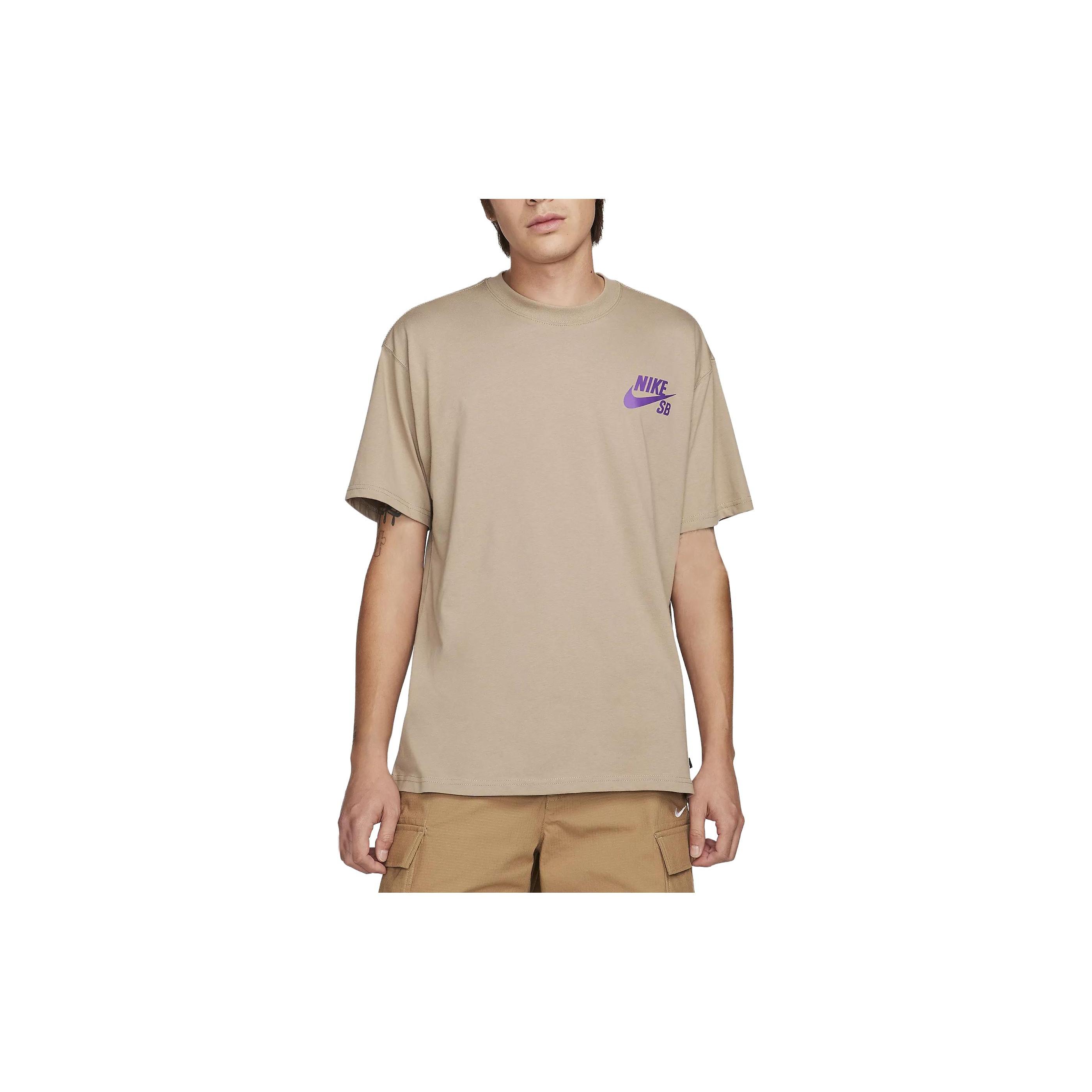 Nike T Shirts Men s Khaki Crew Neck Moderate Straight Fit DC7818-248 XL