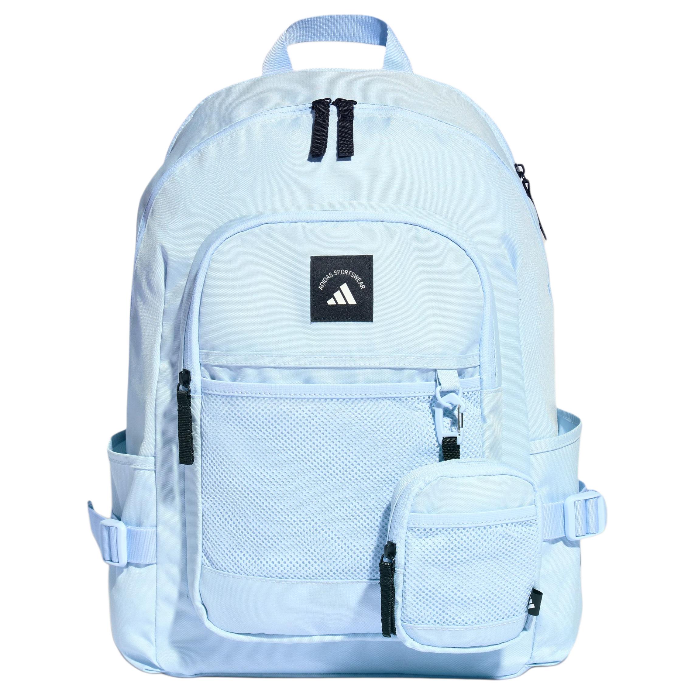Adidas 23L 2 In 1 Color Block Design Zipper Closure Polyester Backpack Unisex Backpack Crystal-Blue KR5111 Crystal Blue