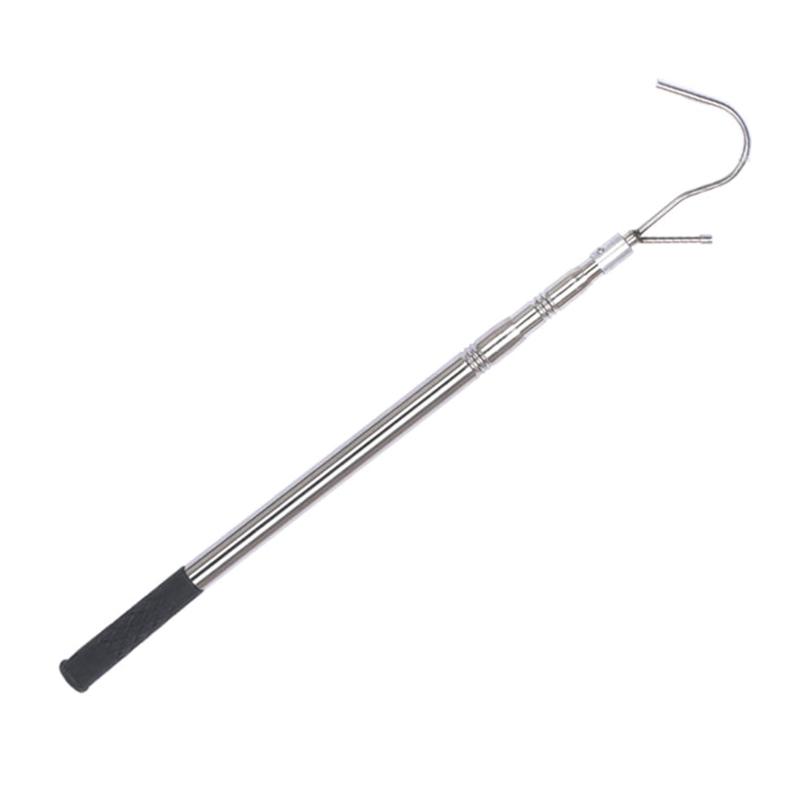 Multi Section Lockable Telescopic Puller Extends 23''-59'' Awning Opener Poles Stainless Telescoping Poles with Hook