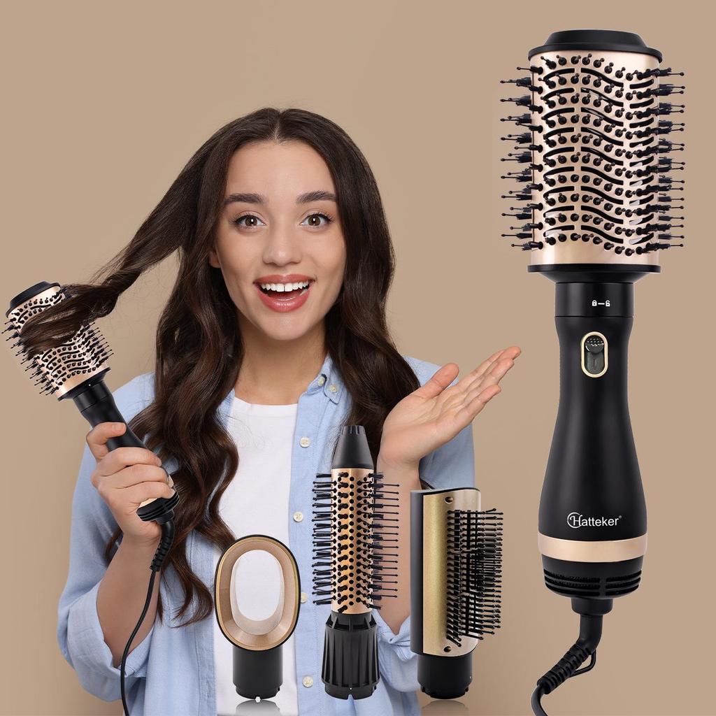 Cross-border Multi-functional Electric Hair Styler: Hot Air Dryer, Curl, Straighten & Blow Comb Set