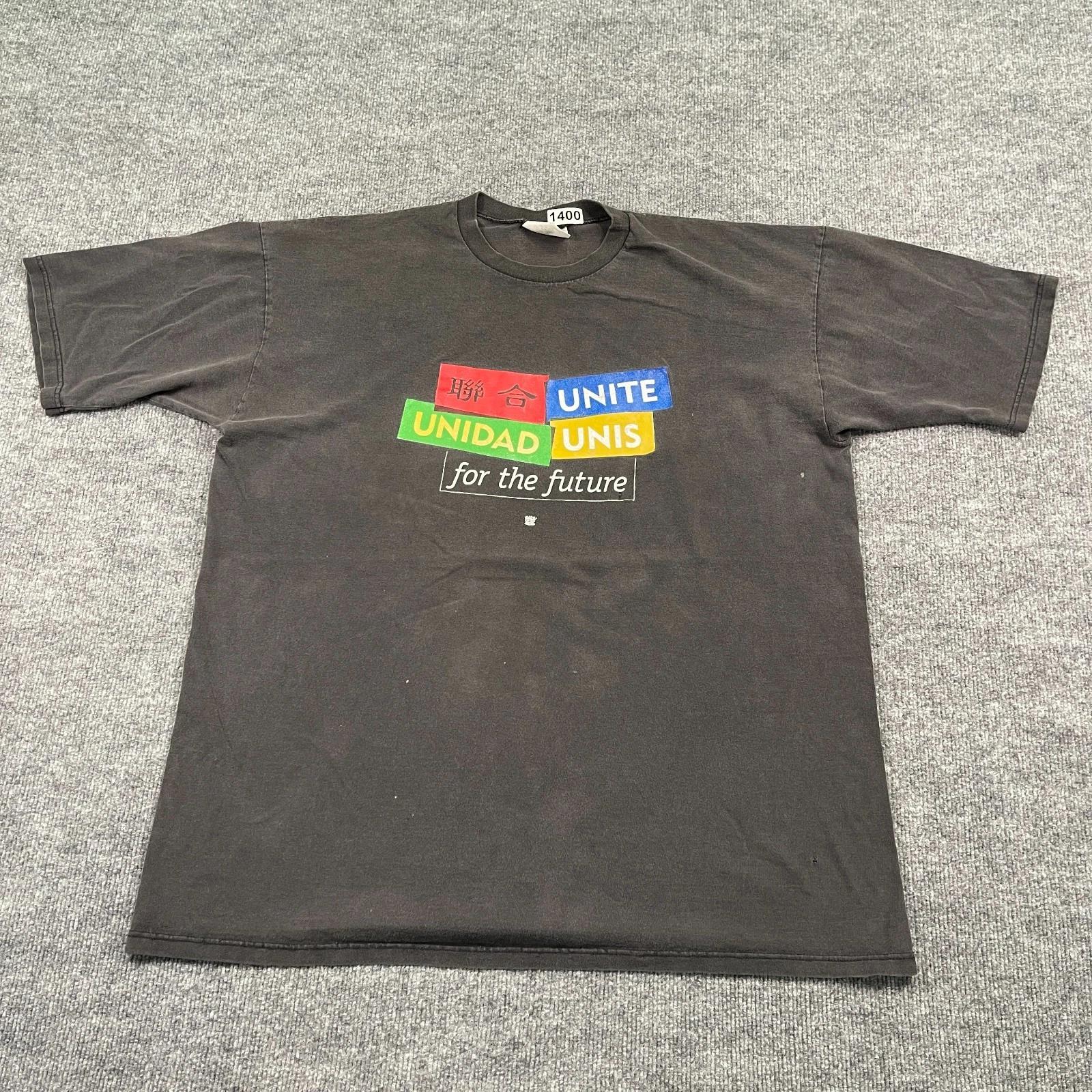 

Vintage 90s Unite For The Future Peace and Unity Shirt 2XL 25x30 Black 4XL
