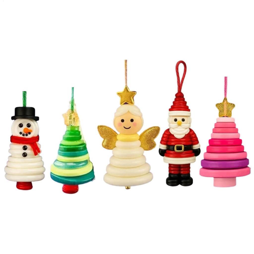 Santa Button Ornament Kits Handmade Button Snowman Craft Kit Christmas Tree Pendant Ornament for 2025 Xmas Navidad Party