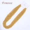 1/2Pcs 50cm 18K Gold Plated Chains Necklaces Women Bulk Wholesale Fashion Beads Chains For Jewelry Making Supplies