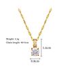 Fashion Trendy Geometric Pendant Necklace Titanium Steel Real Gold Plated Micro Inlaid Zircon Sweater Choker for Women Gift
