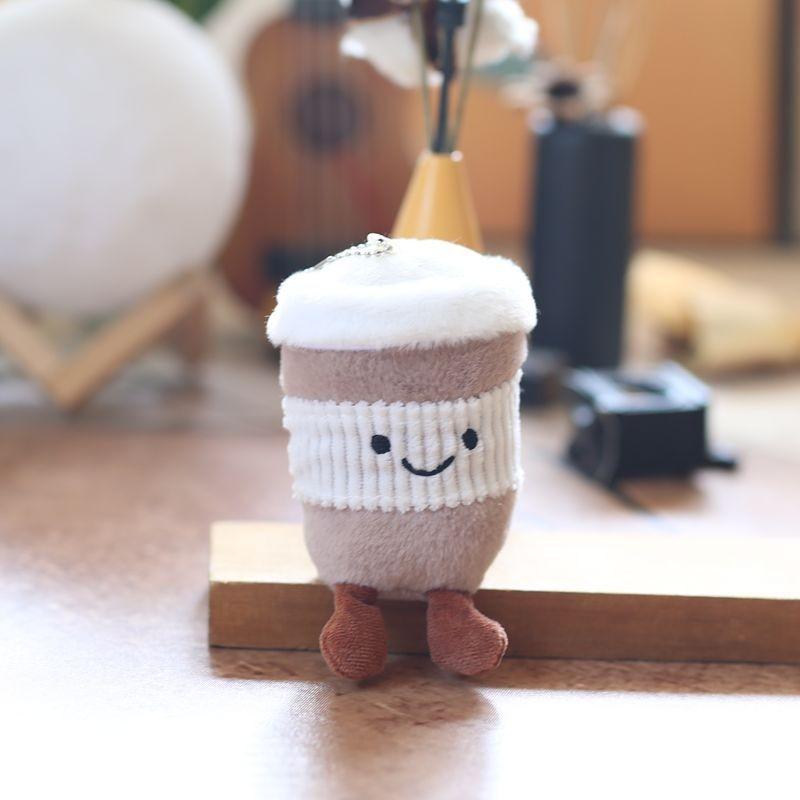 Milk Cup Tea Plush Keychain Toy Pp Cotton Gift For Kids Teens Pendant Bag