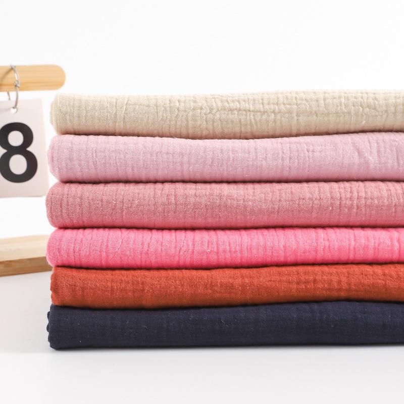 Double Layer Pure Cotton Gauze Crepe Fabric for Postpartum Pajamas and Home Wear