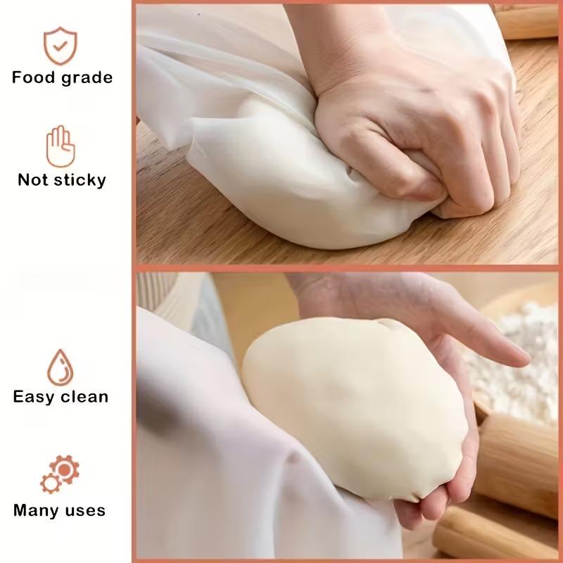 2PCS Silicone kneading bag, dough mixing bag for bread, pastries, and pizza dough, baking tool.