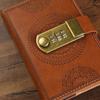 Line A7 Notebook with Lock PU Cover 200 Pages PU Notebook with Lock Student Diary Horizontal Line Office Notebook