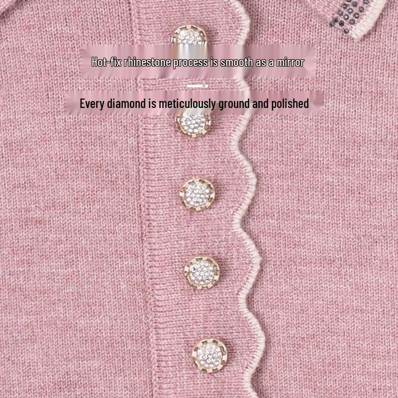 Yuzhaolin Mature Women's Elegant Knitted Cardigan