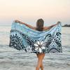 Serviette de plage à motif Plumeria Tribale Polynésienne Protection Solaire et Coupe-Vent Convient pour Piscine Camping Voyage Couverture