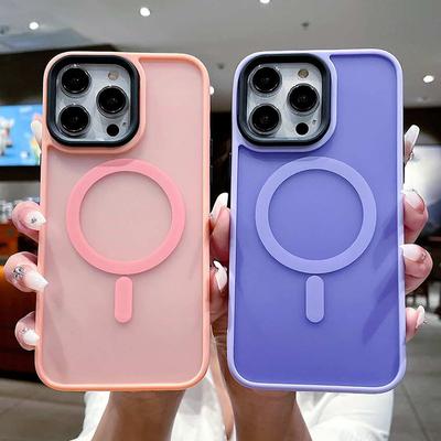 Magnetické bezdrátové nabíjení matné pouzdro na telefon pro Iphone 14 13 12 11 Pro Max 14pro Max Nárazuvzdorný zadní kryt průhledný silikon