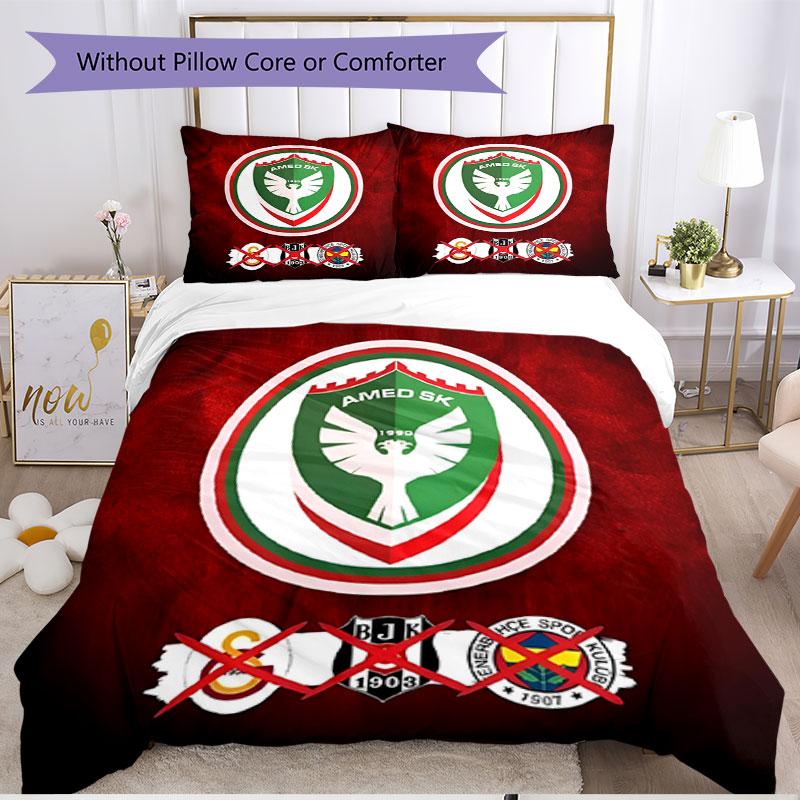 3pcs Duvet Cover Set (1*Duvet Cover + 2*Pillowcase, Without Core), Amed SK Print Soft All‑Season Bedding Set, Home Bedroom Decor Gift