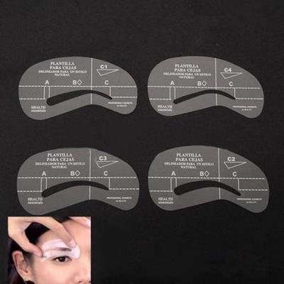 Sada šablon pro úpravu 4 stylů Make-up Nástroje pro tvarování obočí DIY Beauty Šablona obočí