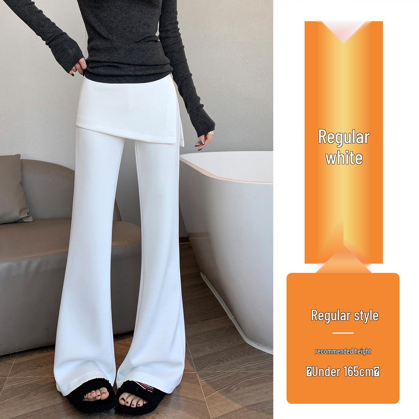 

Spring 2026 Women s High-Waisted Micro-Flare Slit Pants: Slimming, Floor-Length Casual Sweatpants 2XL білий