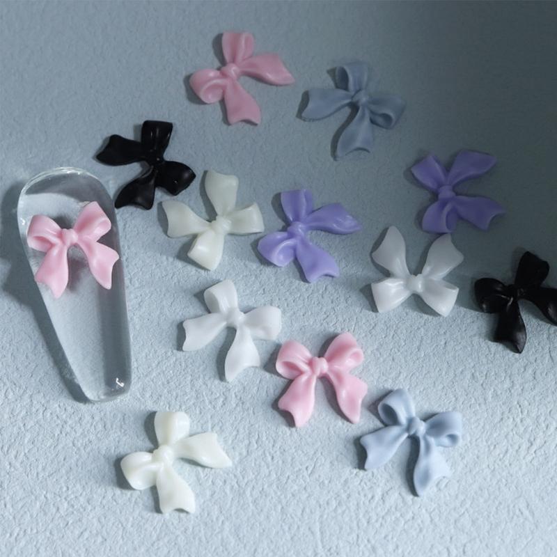 30pcs Resin Bowknots Nail Art Decorations 3D Bows Ornaments Charms Jewelry DIY UV Gel Design Cute Manicure Accessories