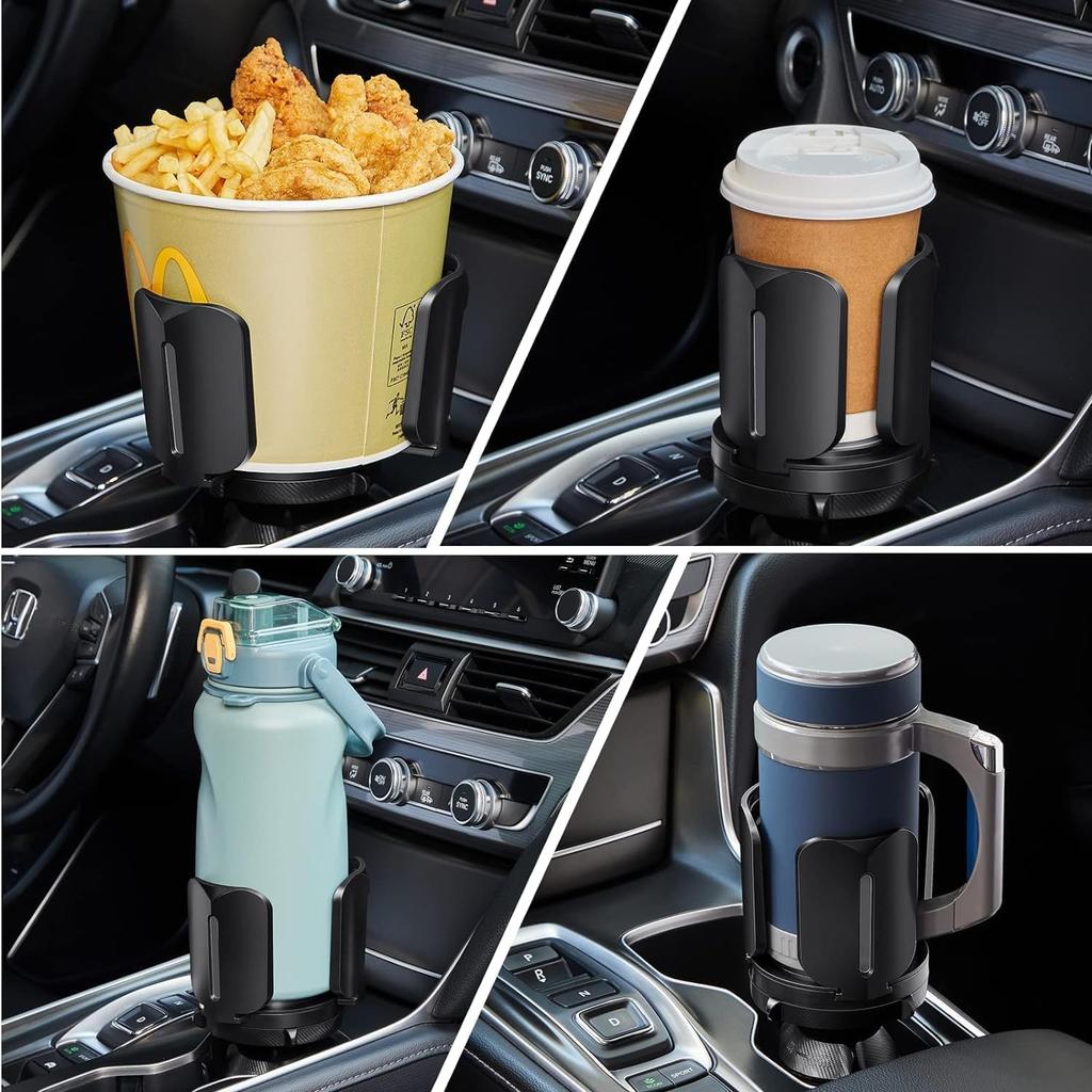 2 Pack Car Cup Holder Expander Adapter (Adjustable) This Hill All Purpose Cup Holder Expander For Car With Rubber Fits Less Than 5.51" Large Bottles