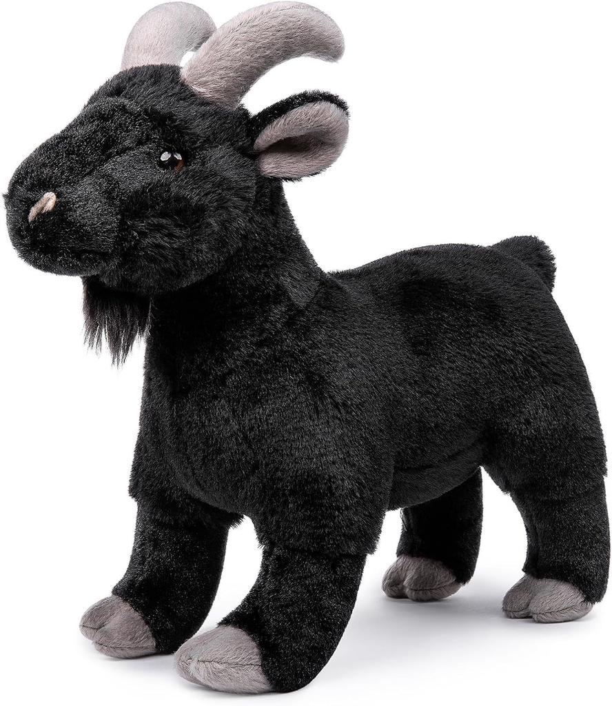 ZHONGXIN MADE Goat Plush Toy 12 Inch Realistic and Cute Black Goat Plush Super Great Gift for Animal Unique Safe Body Baby Christmas Gift (Approx.