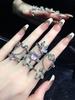 Niche Design Cold Wind Sweet Wind Jade High-End Combination Stacked Open Ring Female French Ring
