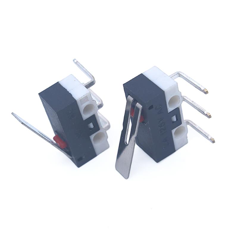 10Pcs Small Limit Right Bend Microswitch Switch With Scroll Wheel Microswitch 3Pin Curved Foot Arc Handle Micro Mouse Switch