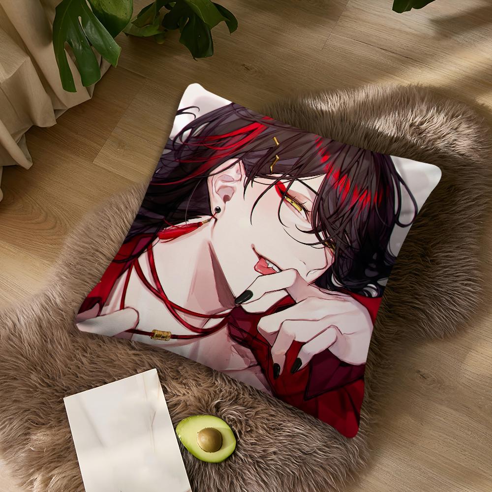 Vtuber Vox Akuma Cute Anime cushion For Bedroom Car Coffee Shop Room Soft and Living Room Sofa Decorative Pillow Cover Case