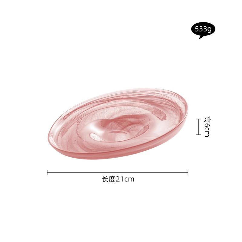 Irregular Glass Tableware Dessert Plate Serving Plate Pasta Dish Snack Dish Sushi Plates Restaurant Molecular Cuisine Tableware
