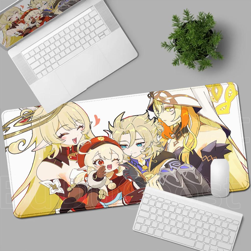 New Kawaii Mouse Pad Gamer PC Computer Cute Genshin Impact Klee Alice Desk Mat Keyboard Anime Gaming Accessories Mousepad Carpet