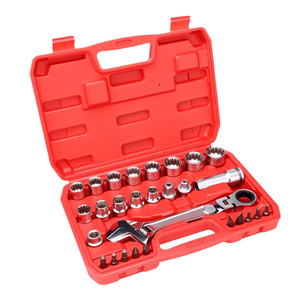 Go-through Sockets Pass Through Socket Mirror-polished Finish Socket Adaptors Included Versatile Socket Wrench Set