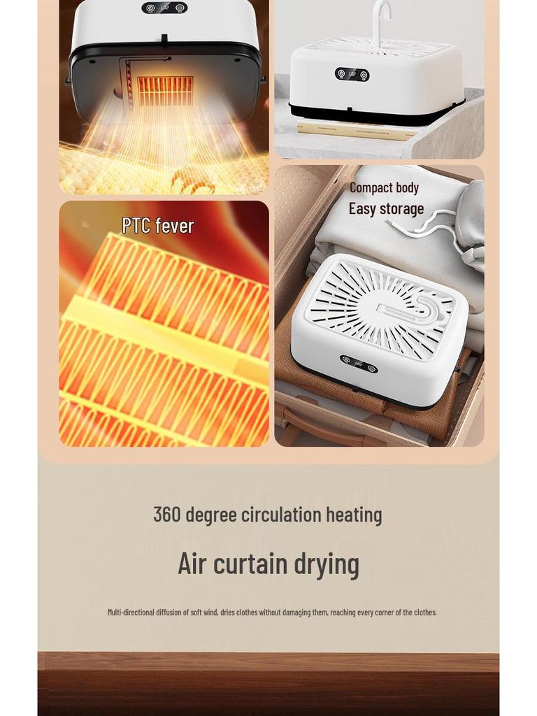 Foldable Portable Automatic Clothes Dryer with High-Temperature Sterilization and Disinfection