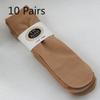 10 Pairs of Thick Women's Silk Stockings with Anti-slip and Anti-hook Properties. Summer Loose-mouth Short-tube Steel Wire Stockings.