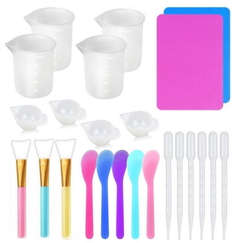 Epoxy Resin Mixing Tool Set: Silicone Pad, Measuring Cup, Stirring Stick