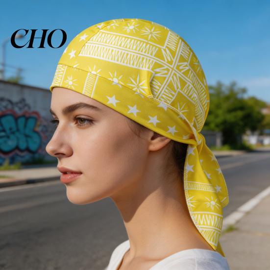 Turban Cap Cooling Hat Paisley Pattern Elastic Fit Adjustable Straps Retro Bandana Headscarf Breathable Sweat-Wicking Fabric Outdoor Cycling
