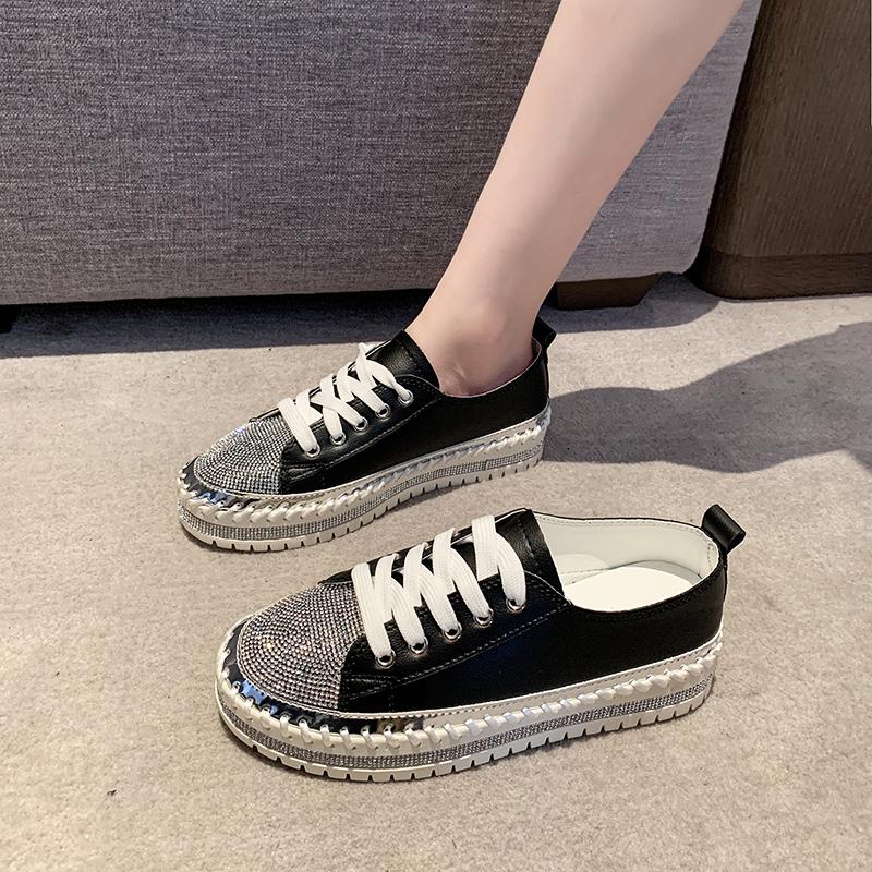 Fashion Luxury Silver Women's Shoes Women's Flat Shoes Designer Thick Sole Women's Sneakers Anti-Slip Casual Sneakers