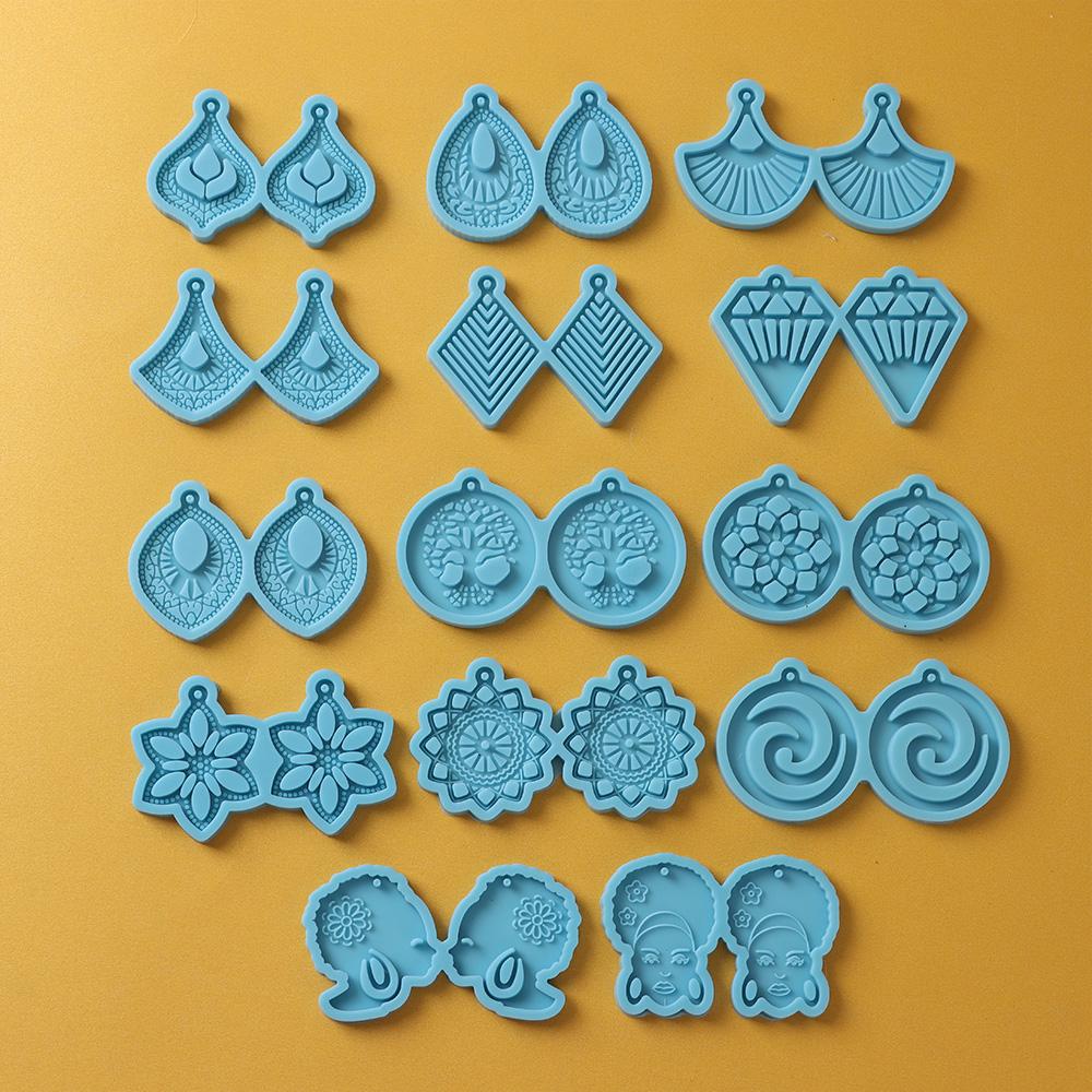 Necklace Casting Mould Silicone Earrings Mold Epoxy Resin Mold Ear Studs Keychain Pendant