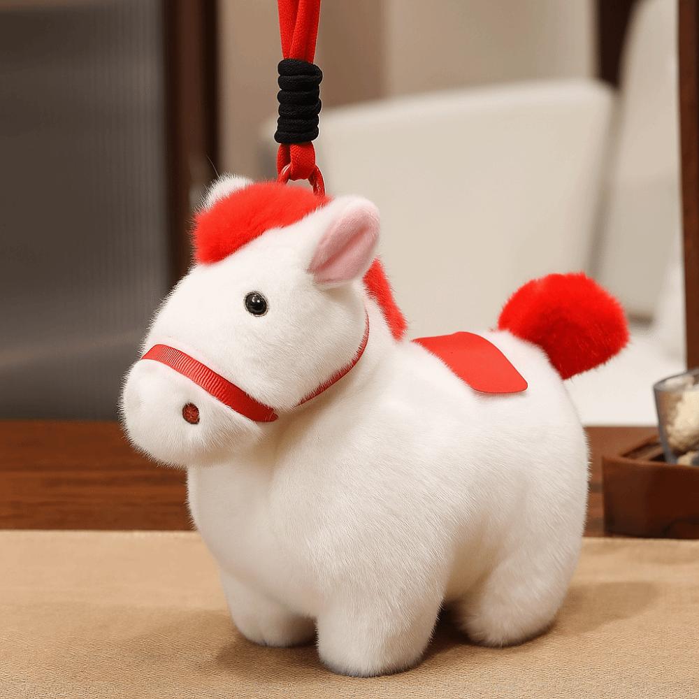 Steed Puppe Plüschpferd Schlüsselanhänger Tierkreiszeichen Pony Figur Niedlicher Pony Anhänger Heimdekoration