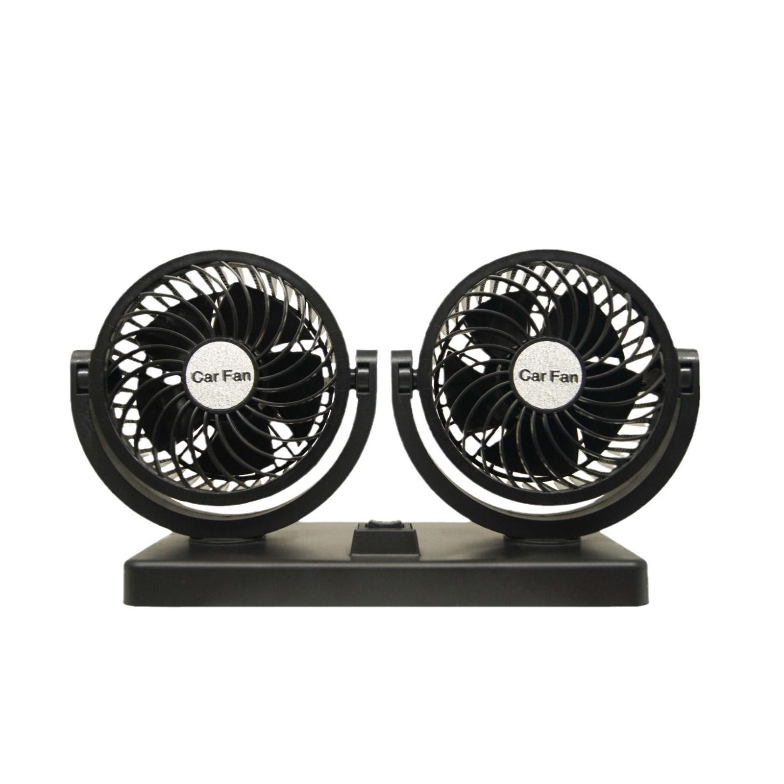 

12V Double Motor Vehicle Fan, USB Car Air Ventilator with Two Speed Control, Horizontal and Vertical Adjustment Features 1