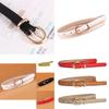 Fashionable Candy Color Women's Thin Faux Leather Belt With Alloy Pin Buckle