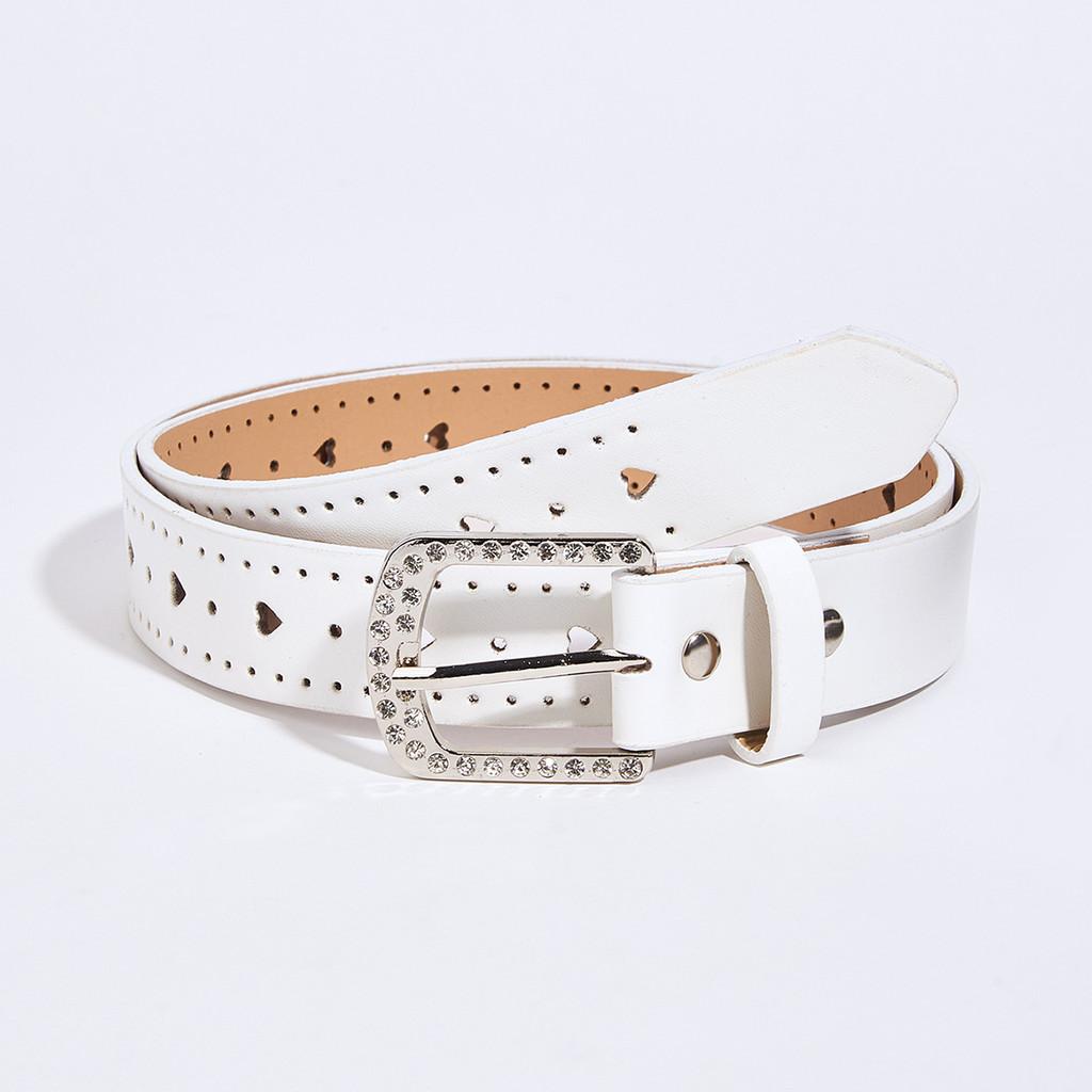 Vintage American Style Pu Leather Womens Belt Heart Shaped Punching For Casual Fashion