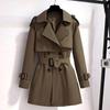 Spring and Autumn Trench Coat Female Double-breasted Casual British Style Short Section Trench Coat Jacket