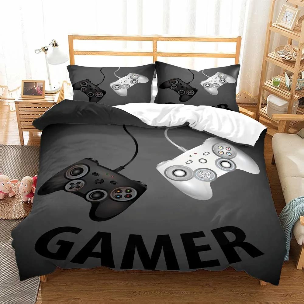 Print Game Bedroom Bedclothes Pillowcases Duvet Cove Set for Boy Fashion Design Teenager Bedding Set for Boys Full Twin Queen