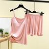 Ladies' Loose Casual Wear With Chest Cushion, Camisole, Shorts, Home Suit Set, Summer Thin Design, Can Be Worn Outside, Solid Color Pajamas