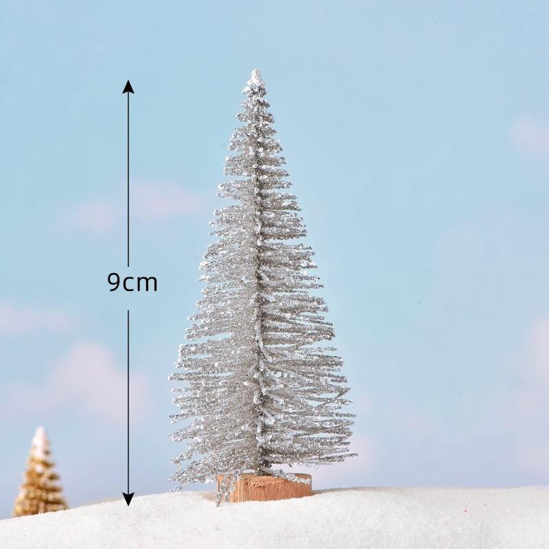 Pine Needle Christmas Tree Micro-landscape Accessories Snow Tree Ornaments of Various Sizes Cute Home Decorations