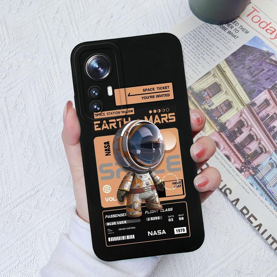 

Чехлы для Xiaomi 12T 12S Ultra 10T 11T 10 11 12 13 Lite 11X Pro, модные чехлы для защиты камеры астронавта, квадратный жидкий силиконовый чехол для бампера Xiaomi Xiaomi 12X