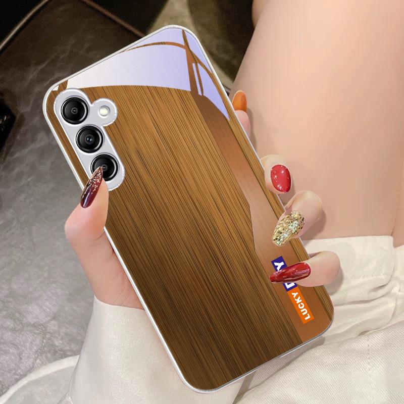 Wood Grain Green For Samsung Galaxy A14 4G 20 30 52 20S 21S 22 A32 33 34 42 50 51 53 54 70 71 72 73 5G Glass Phone Case