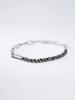 Harang Hr 365B_Half & Half Silver Color Mix Chain Bracelet