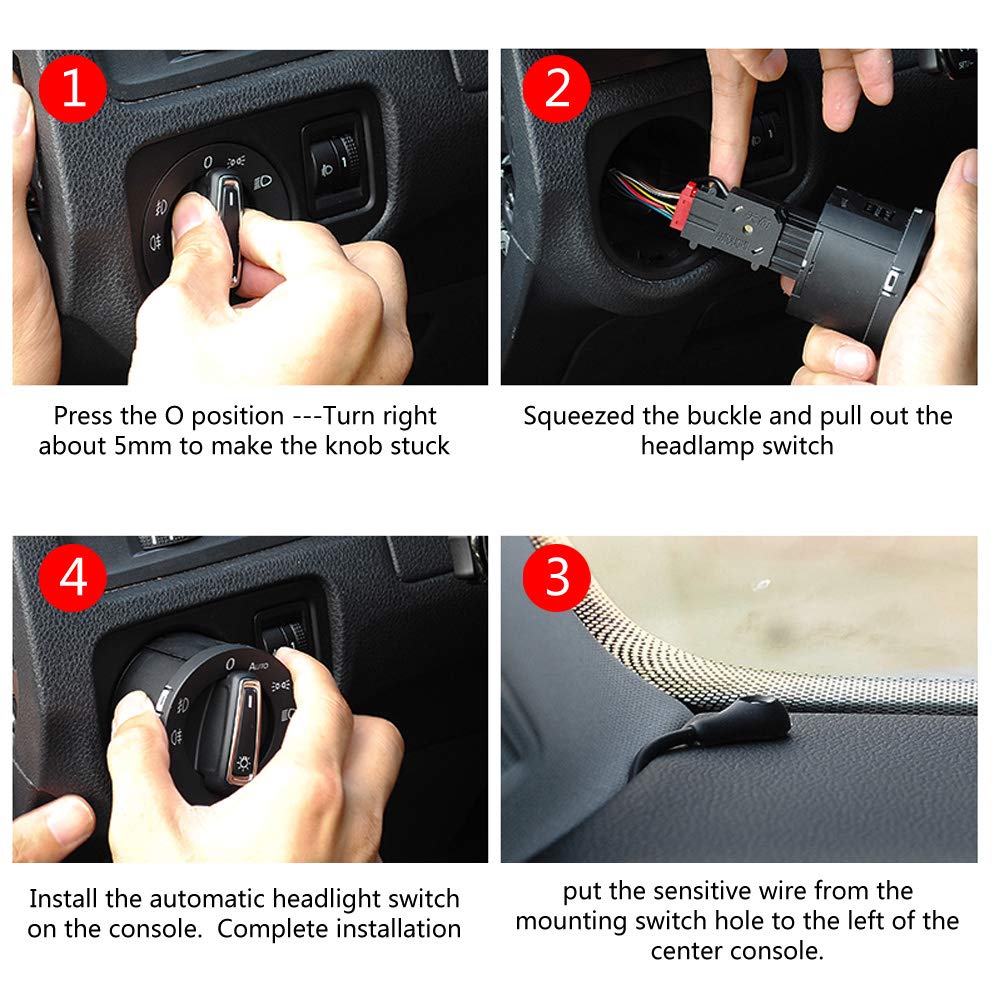 Scheinwerferschalter, Lichtsensormodul, Lichtsensor Scheinwerferschalter Tastenmodul für Golf MK5