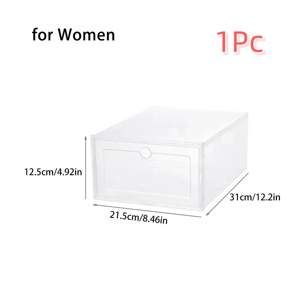 6pcs Transparent Thickened Shoes Box Dust-proof Moisture-proof Home Shoe Storage Case Fold Shoes Case Stackable Shoe Organizer 2688₽