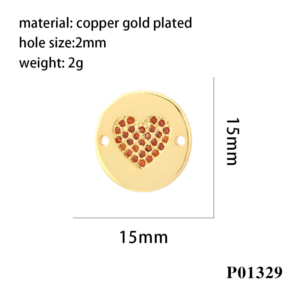 Electroplated Gold Zircon Heart & Star Pendant for DIY Necklaces & Bracelets