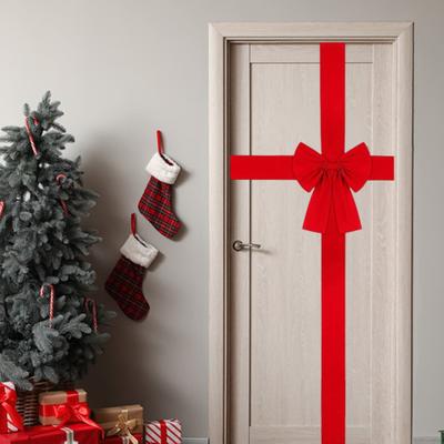 Yousheng Christmas Cabinet Ribbons Bows Large Red Gate Door Bow Festive Wreath Bow for Christmas Tree Fireplace Home Kitchen Holiday Party Supplies