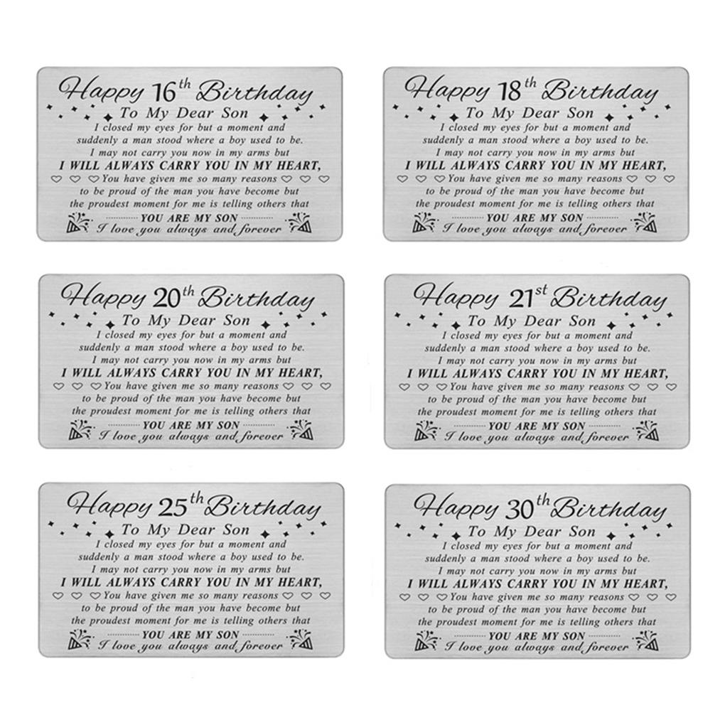 Father Mother Son Happy Birthday Engraving Money Holder Gifts Stainless Steel Portable Engraved Insert Cards Crafts Party